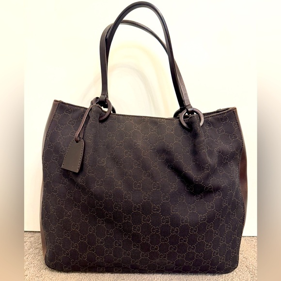 Gucci Handbags - Vintage Gucci GG Canvas Tote Bag | Brown